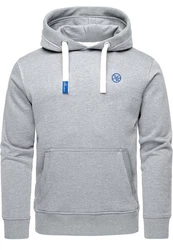 Amaci&Sons Herren Basic Logo Kapuzenpullover Sweatjacke Pullover Hoodie Sweatshirt (1-04028) Grau/Hellgrau