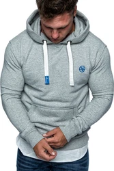 Amaci&Sons Herren Basic Logo Kapuzenpullover Sweatjacke Pullover Hoodie Sweatshirt (1-04028) Grau/Hellgrau
