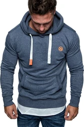 Amaci&Sons Herren Basic Logo Kapuzenpullover Sweatjacke Pullover Hoodie Sweatshirt (1-04028) Dunkelblau/Grau/Blau/Hellblau