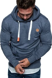 Amaci&Sons Herren Basic Logo Kapuzenpullover Sweatjacke Pullover Hoodie Sweatshirt (1-04028) Dunkelblau/Grau/Blau/Hellblau
