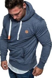 Kapuzenpullover WATERBURY Kapuzenpullover Herren Basic Kontrast Sweatjacke Pullover Hoodie Sweatshirt
