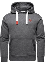Amaci&Sons Herren Basic Logo Kapuzenpullover Sweatjacke Pullover Hoodie Sweatshirt (1-04028) Dunkelgrau/Grau/Hellgrau
