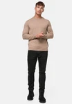 Indicode Herren Gamal Strickpullover O-Neck Pulli Beige/Khaki/Braun