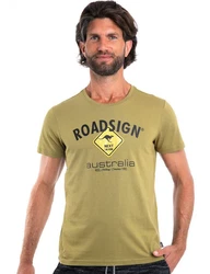 ROADSIGN australia T-Shirt Raute Dunkelgrün/Rot/Grün/Neonfarben