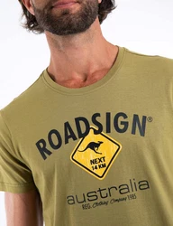 ROADSIGN australia T-Shirt Raute Dunkelgrün/Rot/Grün/Neonfarben