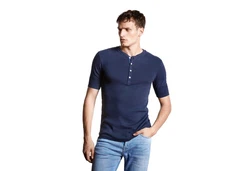 SCHIESSER REVIVAL T-Shirt Herren Shirt 1/2 Arm Kurzarm Unterhemd Dunkelblau/Blau