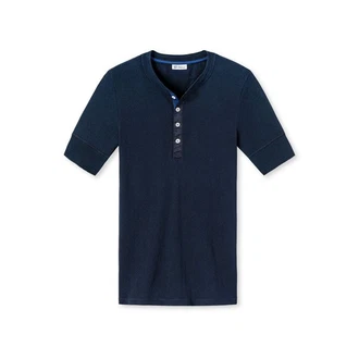 SCHIESSER REVIVAL T-Shirt Herren Shirt 1/2 Arm Kurzarm Unterhemd Dunkelblau/Blau SCHIESSER REVIVAL T-Shirt Herren Shirt 1/2 Arm Kurzarm Unterhemd Dunkelblau/Blau