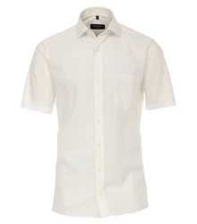 CASAMODA Kurzarmhemd Kentkragen Weiß/Creme/Khaki