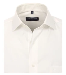 CASAMODA Kurzarmhemd Kentkragen Weiß/Creme/Khaki