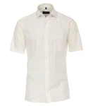 CASAMODA Kurzarmhemd Kentkragen Weiß/Creme/Khaki