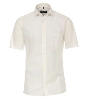 CASAMODA Kurzarmhemd Kentkragen Weiß/Creme/Khaki CASAMODA Kurzarmhemd Kentkragen Weiß/Creme/Khaki