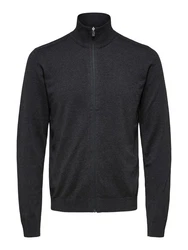 SELECTED HOMME Strickjacke 'Berg' (1) Dunkelgrau/Grau/Dunkelblau