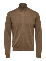 SELECTED HOMME Strickjacke 'Berg' (1) Khaki/Grau/Braun/Dunkelgrün