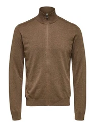 SELECTED HOMME Strickjacke 'Berg' (1) Khaki/Grau/Braun/Dunkelgrün