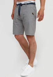 Indicode Chinoshorts Enford Grau/Weiß/Creme/Hellgrau/Schwarz