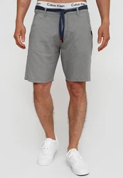 Indicode Chinoshorts Enford Grau/Weiß/Creme/Hellgrau/Schwarz