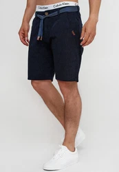 Indicode Chinoshorts Enford Weiß/Dunkelblau/Hellblau/Creme/Rot