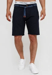 Indicode Chinoshorts Enford Weiß/Dunkelblau/Hellblau/Creme/Rot