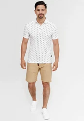 Indicode Chinoshorts Enford Khaki/Beige/Weiß/Creme/Gelb