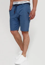 Indicode Chinoshorts Enford Hellblau/Weiß/Creme