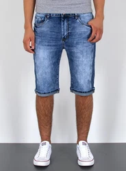ESRA Herren Jeans Shorts Bermuda AS431 