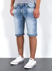 ESRA Herren Jeans Shorts Bermuda AS431 