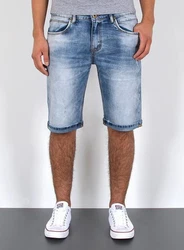 ESRA Herren Jeans Shorts Bermuda AS431 