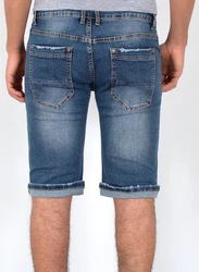 ESRA Herren Jeans Shorts Bermuda AS431 