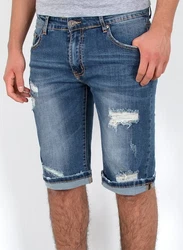 ESRA Herren Jeans Shorts Bermuda AS431 