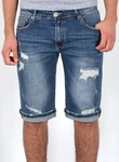 ESRA Herren Jeans Shorts Bermuda AS431 