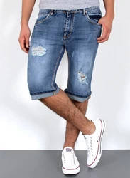 ESRA Herren Jeans Shorts Bermuda AS431 