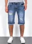 ESRA Herren Jeans Shorts Bermuda AS431 