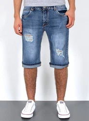 ESRA Herren Jeans Shorts Bermuda AS431 