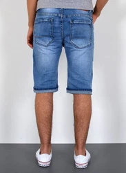 ESRA Herren Jeans Shorts Bermuda AS431 