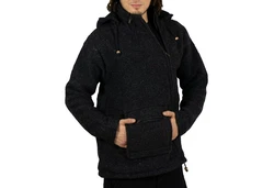 KUNST UND MAGIE Kapuzenstrickjacke Unisex Dunkelgrau/Schwarz/Grau