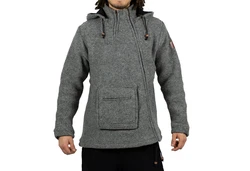 KUNST UND MAGIE Kapuzenstrickjacke Unisex Hellgrau/Dunkelgrau/Grau