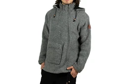 KUNST UND MAGIE Kapuzenstrickjacke Unisex Hellgrau/Dunkelgrau/Grau