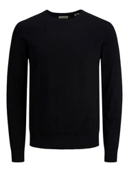 Jack & Jones Rundhalspullover JJEEMIL 4295 Schwarz/Dunkelblau