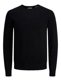 Longsleeve Dnner Langarm Strickpullover Rundhals Basic Sweater JJEEMIL 4295 in Schwarz