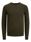 Jack & Jones Rundhalspullover JJEEMIL 4295 braun/oliv