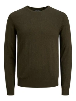 Jack & Jones Rundhalspullover JJEEMIL 4295 braun/oliv Jack & Jones Rundhalspullover JJEEMIL 4295 braun/oliv