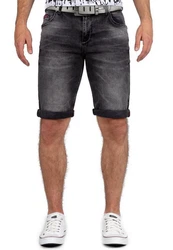 Cipo & Baxx Jeansshorts Herren Kurze Hose 21CB-BANS Dunkelgrau (21CB18-BANS)