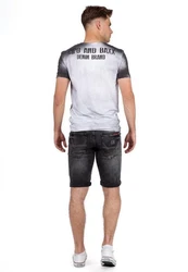 Cipo & Baxx Jeansshorts Herren Kurze Hose 21CB-BANS Dunkelgrau (21CB18-BANS)
