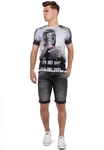 Cipo & Baxx Jeansshorts Herren Kurze Hose 21CB-BANS Dunkelgrau (21CB18-BANS)