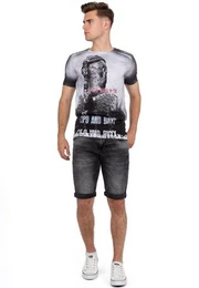 Jeansshorts Herren Kurze Hose 21CB18-BANS Dunkelgrau W28