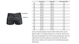 Lederhose Shorts Hochwertiges Rindsleder