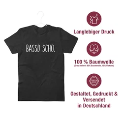 Shirtracer T-Shirt Bassd scho Sprüche Statement Gold/Schwarz/Rot/Grün