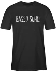 Shirtracer T-Shirt Bassd scho Sprüche Statement Gold/Schwarz/Rot/Grün