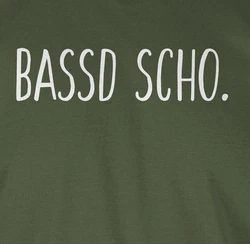 Shirtracer T-Shirt Bassd scho Sprüche Statement Dunkelgrün/Grün/Gold