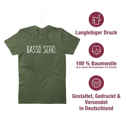 Shirtracer T-Shirt Bassd scho Sprüche Statement Dunkelgrün/Grün/Gold